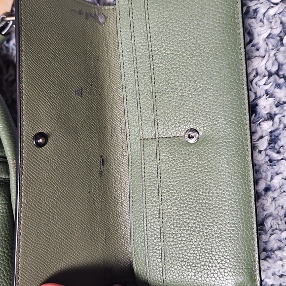 Coach Olive Green Leather Satchel With Wallet 2 For One - Picture 14 of 16